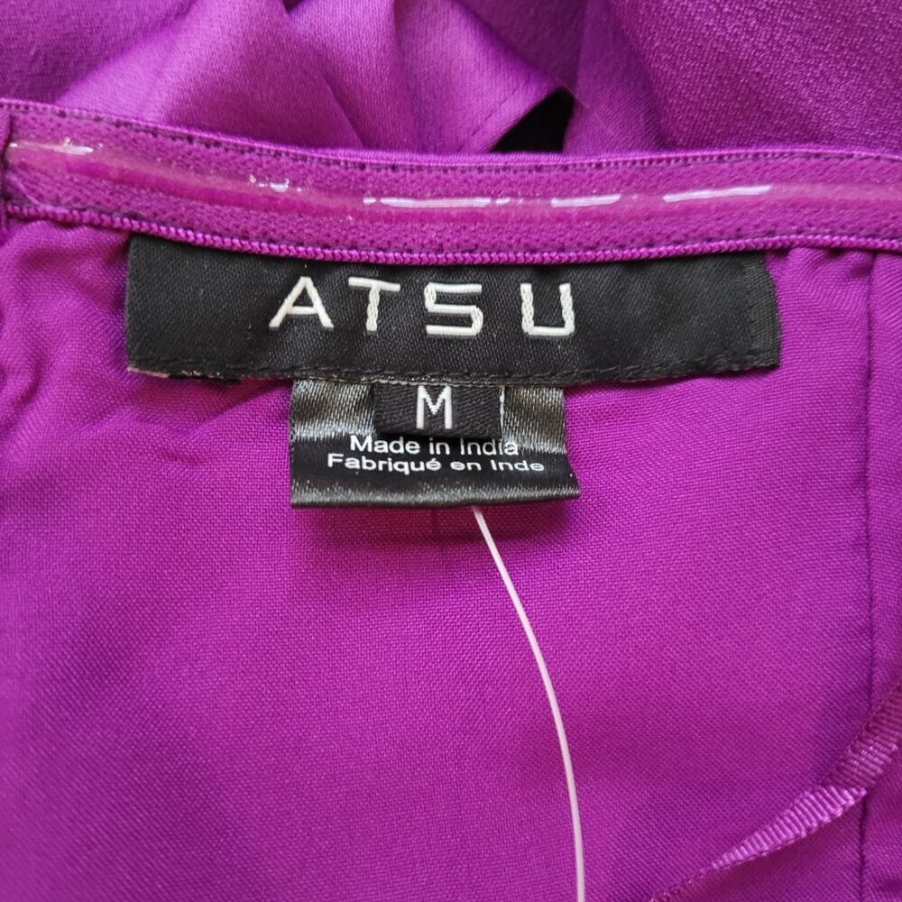 Anthropologie Atsu Strapless Bow Top Purple Medium Tube Corsage - Picture 8 of 10